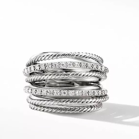 New 925 Sterling Silver Diamond Halo Ring - Picture 4 of 5